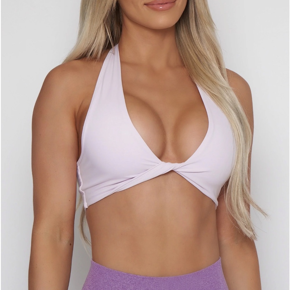 Light Purple Halter Twist Bra Top
